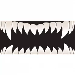 Outlet ❤️ My Door Decor 7 Ft. X 16 Ft. Scary Teeth 🎃 Halloween Garage Door Decor Mural For Double Car Garage Car Garage 🔔