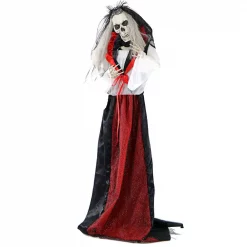 Promo 🧨 Haunted Hill Farm 5.5 Ft. Animatronic Moaning Skeleton Bride 🎃 Halloween Prop 👏