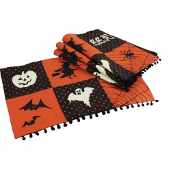Discount 😉 Xia Home Fashions 0.2 In. X 13 In. X 18 In. 💀 Halloween Patchwork Placemats (4-Set) 👏