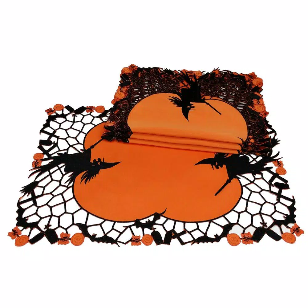 Outlet ✔️ Xia Home Fashions 0.1 In. X 14 In. X 20 In. Witch Embroidered Cutwork 💀 Halloween Placemats (4-Set) 🌟 3 Outlet ✔️ Xia Home Fashions 0.1 In. X 14 In. X 20 In. Witch Embroidered Cutwork 💀 Halloween Placemats (4-Set) 🌟
