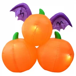 Best Sale 😉 ALEKO 6 Ft. Pre-Lit Winged Jack-O-Lantern Trio 💀 Halloween Inflatable 😍 -Halloween-Decorations Sales unnamed file 1179