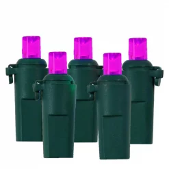 Discount 🧨 Sienna 1 In. Pinkish-Purple LED Wide Angle 🎅 Christmas Lights With Green Wire (Set Of 60) 😍