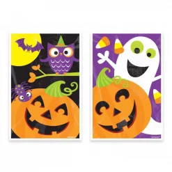 Flash Sale ❤️ Amscan 6 In. X 4 In. 🦇 Halloween Plastic Treat Bag Assortment (80-Count, 5- Pack) 💯