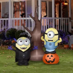 Best deal ✨ Gemmy 5 Ft. Airblown-Minions With Tree And Pumpkin Scene-Universal 🧨 -Halloween-Decorations Sales unnamed file 16
