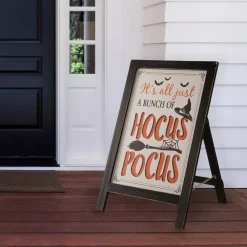 Hot Sale ⌛ Glitzhome 24 In. H 🧛 Halloween Wooden Sanding Easel Sign Decor Or Hanging Decor (2-Function) 🧨 -Halloween-Decorations Sales unnamed file 162