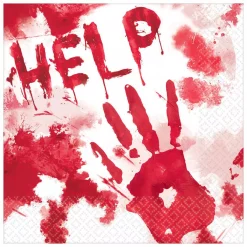 Buy ✔️ Amscan 5 In. X 5 In. 🧛 Halloween Blood Splattered Beverage Napkins (3-Pack) 🛒