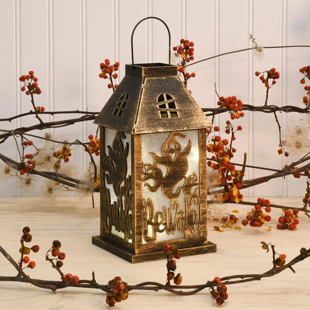 New 🔔 LUMABASE Golden Black Battery Operated Lighted 🎃 Halloween Lantern 😉 4 New 🔔 LUMABASE Golden Black Battery Operated Lighted 🎃 Halloween Lantern 😉 - Image 2