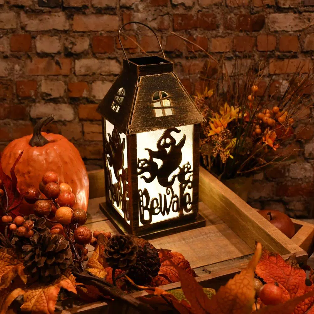 New 🔔 LUMABASE Golden Black Battery Operated Lighted 🎃 Halloween Lantern 😉 6 New 🔔 LUMABASE Golden Black Battery Operated Lighted 🎃 Halloween Lantern 😉 - Image 4