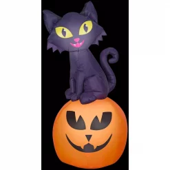 Best Sale โ๏ธ Gemmy 5.5 Ft. H Cat On Pumpkin-SM Scene ๐ Halloween Inflatable โ
