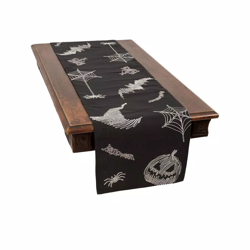 Buy ❤️ Xia Home Fashions 0.1 In. H X 15 In. W X 70 In. D Happy 🎃 Halloween Double Layer Table Runner In Black ✔️ 3 Buy ❤️ Xia Home Fashions 0.1 In. H X 15 In. W X 70 In. D Happy 🎃 Halloween Double Layer Table Runner In Black ✔️