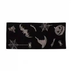 Best deal 🥰 Xia Home Fashions 0.1 In. H X 16 In. W X 36 In. D Happy 🦇 Halloween Double Layer Table Runner In Black 😍