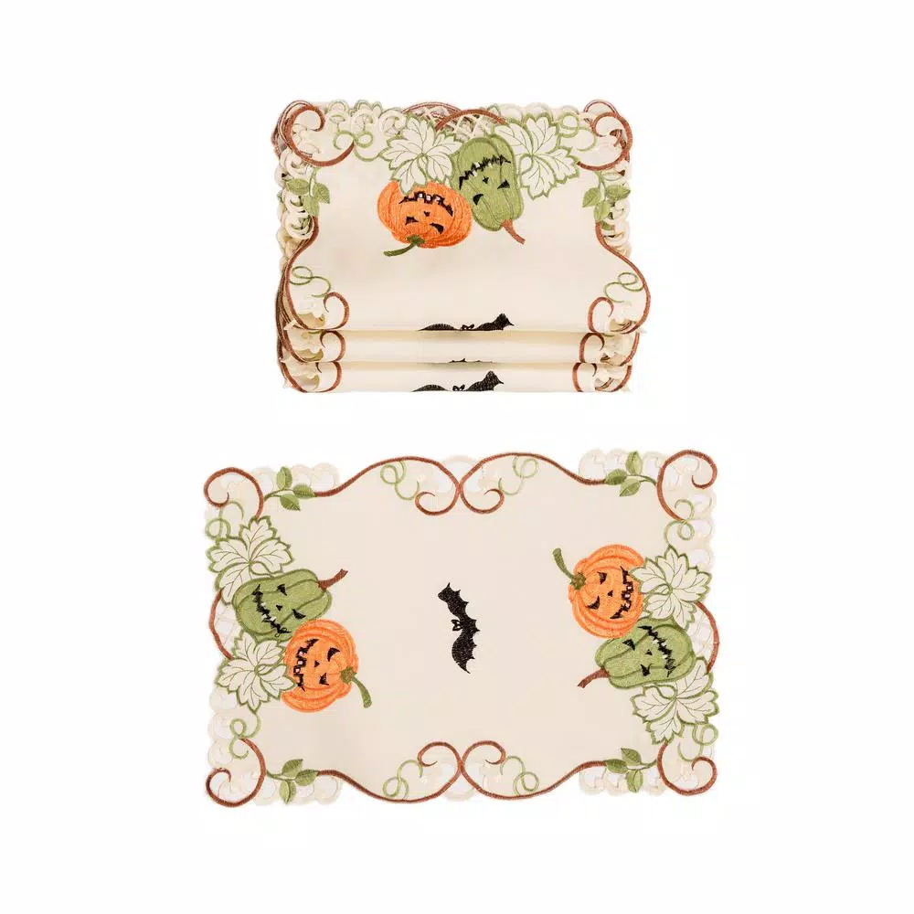 Budget โ๏ธ Xia Home Fashions 0.1 In. H X 19 In. W X 13 In. DHalloween Jack-O-Lanterns Embroidered Cutwork Placemats (Set Of 4) ๐ฅ 3 Budget โ๏ธ Xia Home Fashions 0.1 In. H X 19 In. W X 13 In. DHalloween Jack-O-Lanterns Embroidered Cutwork Placemats (Set Of 4) ๐ฅ