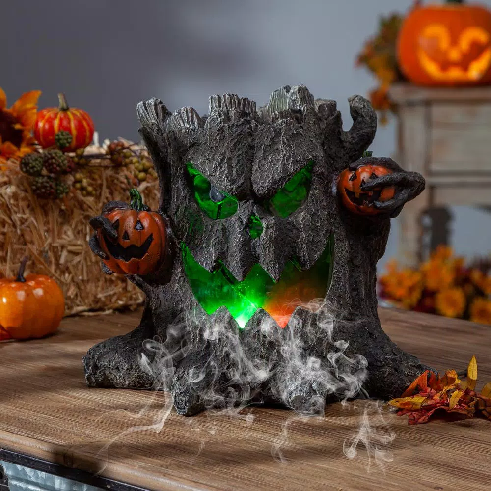 Promo ❤️ Gerson 12.4 In. L Electric Smoking Haunted Tree Stump ✔️ 3 Promo ❤️ Gerson 12.4 In. L Electric Smoking Haunted Tree Stump ✔️