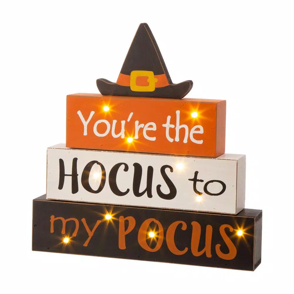 Discount 😀 Glitzhome 11.54 In. H 🧛 Halloween Wooden Lighted Witch/Word Block Table Decor 👍 6 Discount 😀 Glitzhome 11.54 In. H 🧛 Halloween Wooden Lighted Witch/Word Block Table Decor 👍 - Image 4