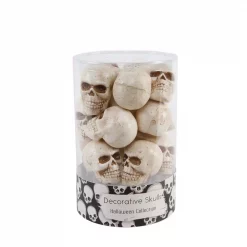 Discount 💯 Flora Bunda 3 In. 🧛 Halloween Mini Natural Plastic Skulls Fillers In PVC Gift Box (12-Pices Per Box) 🤩