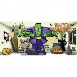 Best reviews of 😍 My Door Decor 7 Ft. X 16 Ft. Frank And Friends Outdoor 🎃 Halloween Holiday Garage Door Decor Mural For Double Car Garage ✨
