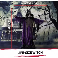 Cheapest 🥰 Haunted Hill Farm 6 Ft. Skeleton Witch 🦇 Halloween Prop 👏 -Halloween-Decorations Sales unnamed file 483