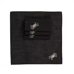Budget ⭐ Xia Home Fashions 0.1 In. H X 20 In. W X 20 In. D Happy 🧛 Halloween Napkins In Black (Set Of 4) 🧨