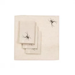 Cheapest 💯 Xia Home Fashions 0.1 In. H X 20 In. W X 20 In. D 🧛 Halloween Creepy Spiders Napkins In Natural (Set Of 4) ❤️