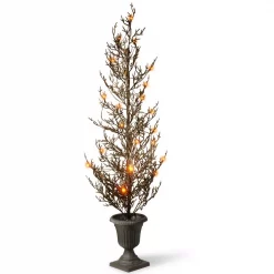 Brand new ⭐ National Tree Company 46 In. Black Glittered 🦇 Halloween Tree With Lights 🔔