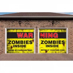 Buy 🌟 My Door Decor 7 Ft. X 8 Ft. Zombies Inside 🧛 Halloween Garage Door Decor Mural For Split Car Garage 👍