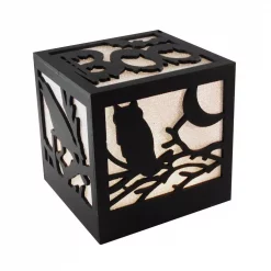 Outlet ๐ LUMABASE 4.75 In. ๐ง Halloween Wooden Lantern With Multi-Orange Light ๐