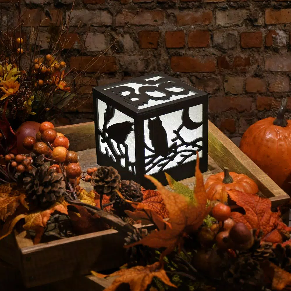 Outlet π LUMABASE 4.75 In. π§ Halloween Wooden Lantern With Multi-Orange Light π 4 Outlet π LUMABASE 4.75 In. π§ Halloween Wooden Lantern With Multi-Orange Light π - Image 2