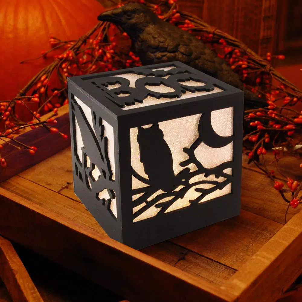 Outlet π LUMABASE 4.75 In. π§ Halloween Wooden Lantern With Multi-Orange Light π 6 Outlet π LUMABASE 4.75 In. π§ Halloween Wooden Lantern With Multi-Orange Light π - Image 4