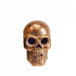 Best Pirce 🥰 Northlight 14 In. LED Copper Metallic Day Of The Dead Skull 🎉