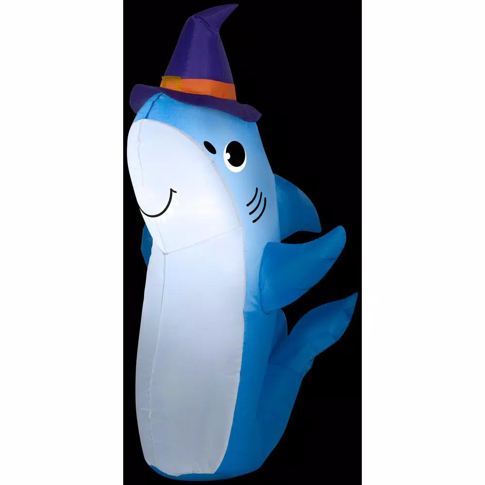 New ๐ Gemmy 3.5 Ft. H Shark With Witch Hat-SM ๐ Halloween Inflatable โค๏ธ 3 New ๐ Gemmy 3.5 Ft. H Shark With Witch Hat-SM ๐ Halloween Inflatable โค๏ธ