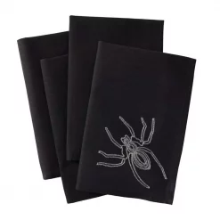 Promo ❤️ Xia Home Fashions 0.1 In. H X 20 In. W X 20 In. D 🧛 Halloween Spider Web Napkins In Black (Set Of 4) 😀 -Halloween-Decorations Sales unnamed file 594