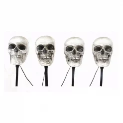 Outlet 🎉 Home Accents Holiday 14.5 In. LED Scary Skull Pathway Markers With Timer (4-Pack) ✔️