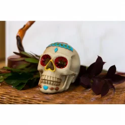 Best Pirce 😀 Flora Bunda 7 In. X 5 In. Polyresin 💀 Halloween Lighted Day Of The Dead Skull With Color Changing LED Lights 🌟 -Halloween-Decorations Sales unnamed file 626