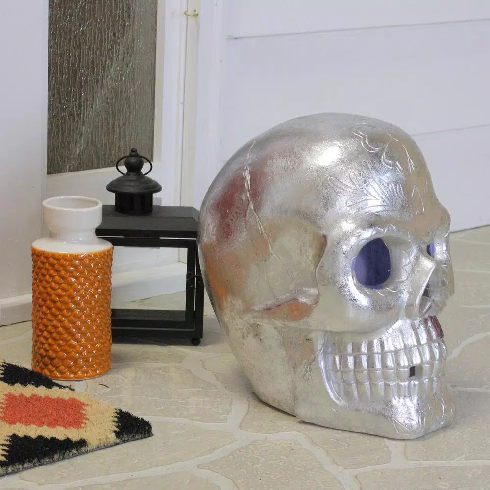 Cheapest π Northlight 14 In. LED Silver Metallic Day Of The Dead Skull β 4 Cheapest π Northlight 14 In. LED Silver Metallic Day Of The Dead Skull β - Image 2