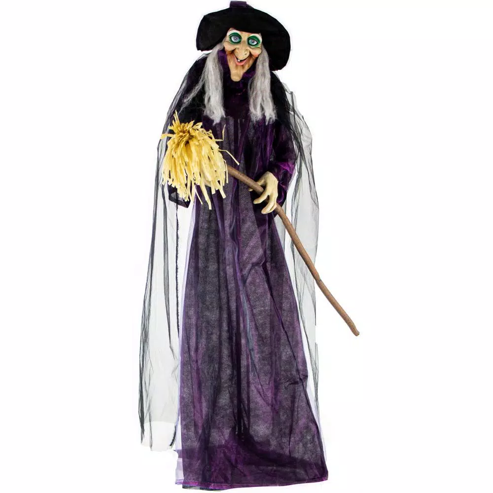 Cheapest ๐ Haunted Hill Farm 6 Ft. Animatronic Talking Witch With Broomstick ๐ง Halloween Prop ๐ 13 Cheapest ๐ Haunted Hill Farm 6 Ft. Animatronic Talking Witch With Broomstick ๐ง Halloween Prop ๐ - Image 11