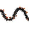 Best Pirce ✔️ Northlight 50 Ft. Black With Orange Jack O Lanterns 💀 Halloween Tinsel Garland – Unlit ✨