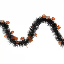 Best Pirce โ๏ธ Northlight 50 Ft. Black With Orange Jack O Lanterns ๐ Halloween Tinsel Garland โ Unlit โจ