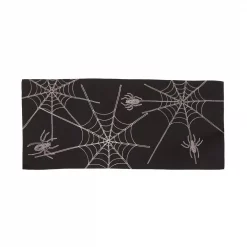 Buy ⭐ Xia Home Fashions 0.1 In. H X 36 In. W X 16 In. D 🦇 Halloween Spider Web Double Layer Table Runner In Black 🧨
