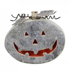 Promo ✨ Northlight 8.5 In. 🧛 Halloween Gray LED Battery Operated Jack-O-Lantern Table Top Decoration 🧨