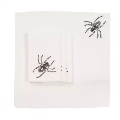 Discount 🌟 Xia Home Fashions 0.1 In. H X 20 In. W X 20 In. D 💀 Halloween Spider Web Napkins In White (Set Of 4) ⭐