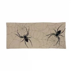 Best Pirce 🎁 Xia Home Fashions 0.1 In. H X 16 In. W X 36 In. D 🧛 Halloween Creepy Spiders Double Layer Table Runner In Natural 🎉