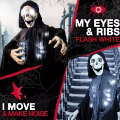 Budget 🧨 Haunted Hill Farm 5 Ft. Animatronic Grim Reaper 🦇 Halloween Prop 🔥 -Halloween-Decorations Sales unnamed file 856