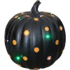 Best Sale 🥰 Haunted Hill Farm 15.5 In. Black With Orange Polka Dots Indoor/Outdoor Lighted Designer Pumpkin 😀 -Halloween-Decorations Sales unnamed file 862