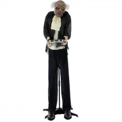 New 🔥 Haunted Hill Farm 5 Ft. Animatronic Moaning Butler 💀 Halloween Prop ✔️