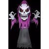New 🔔 Gemmy 10 Ft. H Skeleton Reaper With Red LED Eyes-Giant 🎃 Halloween Inflatable 👍