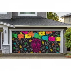 Coupon 🎉 My Door Decor 7 Ft. X 16 Ft. Day Of The Dead 💀 Halloween Garage Door Decor Mural For Double Car Garage Car Garage 🔔 -Halloween-Decorations Sales unnamed file 941