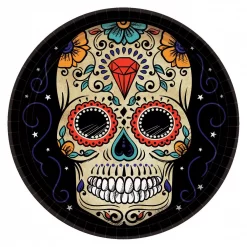 Buy 🧨 Amscan Sugar Skull 🦇 Halloween Paper Plates (2-Pack) 🎁