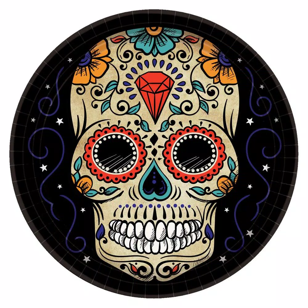 Buy ๐งจ Amscan Sugar Skull ๐ฆ Halloween Paper Plates (2-Pack) ๐ 3 Buy ๐งจ Amscan Sugar Skull ๐ฆ Halloween Paper Plates (2-Pack) ๐
