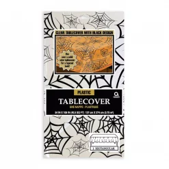 Deals 😍 Amscan 108 In. Spider Web Rectangular Clear Table Cover (5-Pack) 😍