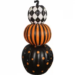 Hot Sale 💯 Haunted Hill Farm 36 In. Indoor/Outdoor Lighted Stacked Pumpkin Trio 🎉